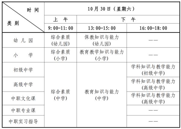 河南小学教师资格证下半年报名时间