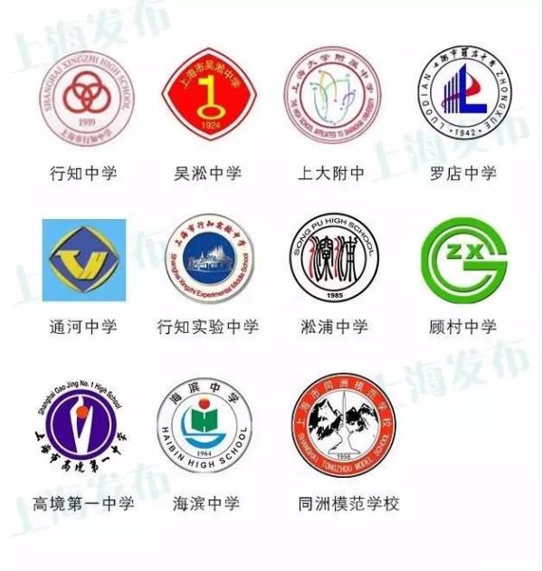 上海各高中学校徽